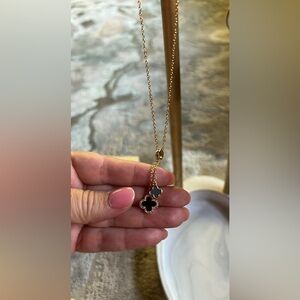 Elegant Lady Modern Style Inlay Four Leaf Clover Zircon Pendant Necklace